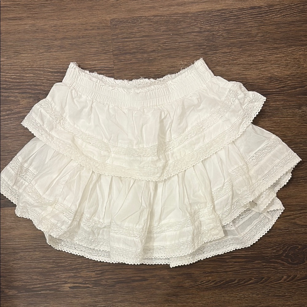 LoveShackFancy White Ruffled Skirt